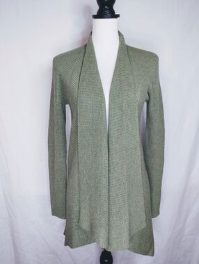 Eileen Fisher Italian Yarn Cardigan Sz M Green